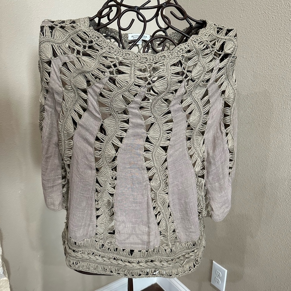 Khaki woven top